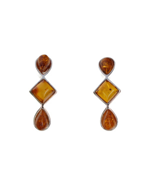 Kolczyki bursztynowe ze...