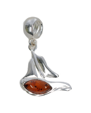 Charms srebrno bursztynowy...