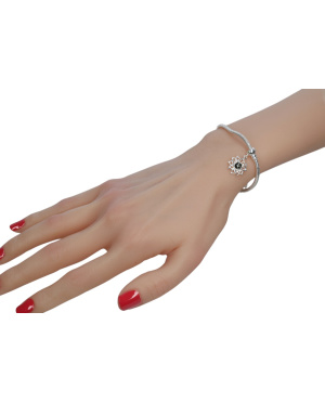 Charms srebrno bursztynowy