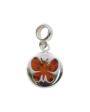 Charms srebrno bursztynowy...