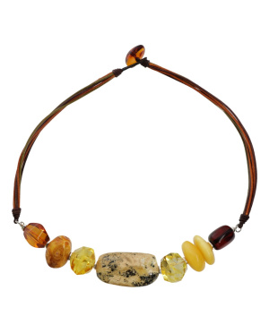 Korale naszyjnik bursztynowy