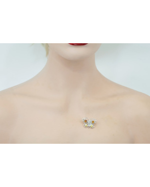 Broszka srebrno bursztynowa...