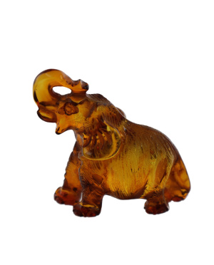 Rzeźba z bursztynu słoń