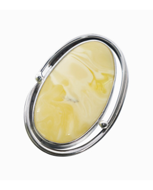 BROSZKA SREBRO Z BURSZTYNEM...