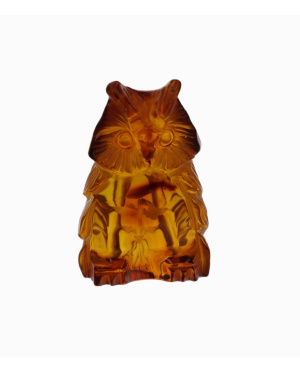 Rzeźba z bursztynu sowa sówka