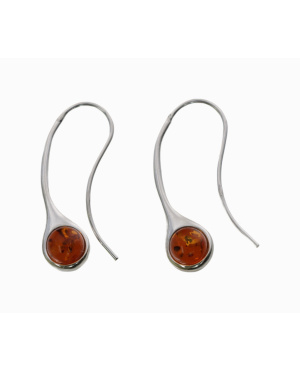 Kolczyki srebro bursztyn