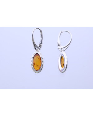 Kolczyki srebrne z bursztynem