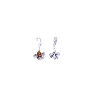 Kolczyki srebrne z bursztynem